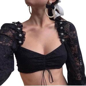 For Love And Lemons Lafayette Crop Top Small